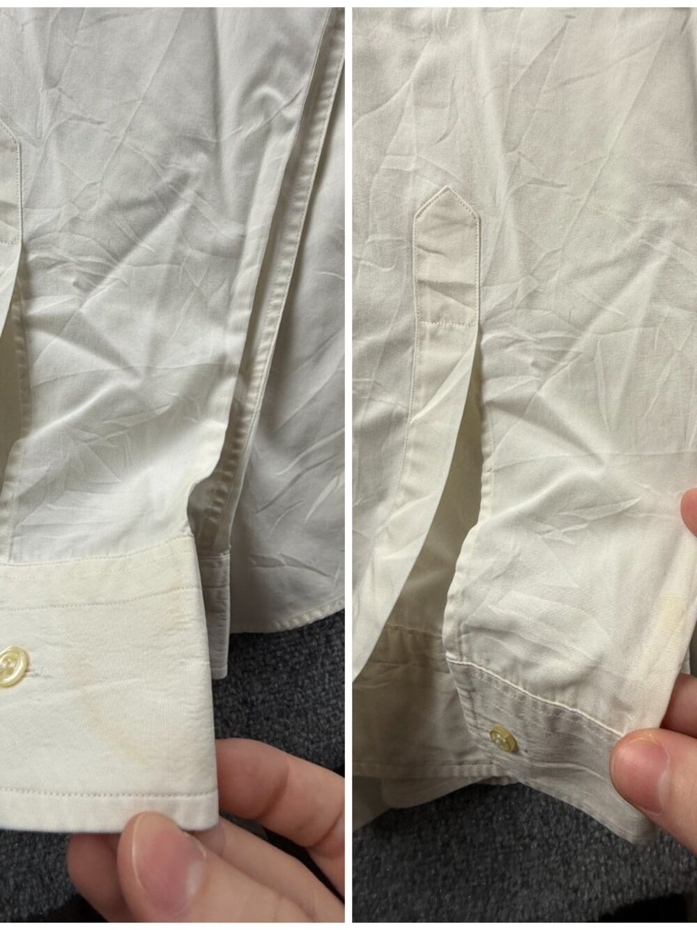 Burberry Formal 43 London Band Ivory Solid Long Sleeve Mens Shirt Pocket Adult - Picture 15 of 16